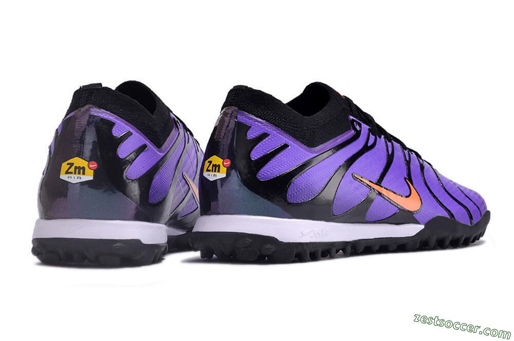 Nike Air Zoom Mercurial Vapor 15 Elite TF Low-Tops Soccer Shoes - Purple/Black/Orange 6