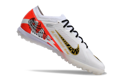 Nike Air Zoom Mercurial Vapor 15 Elite TF Low-Tops Soccer Shoes - White/Red/Gold