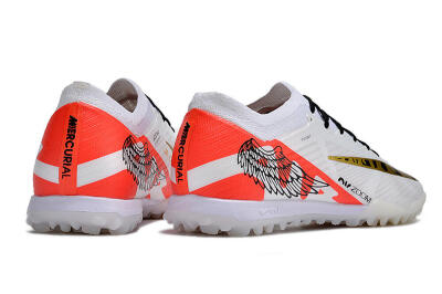 Nike Air Zoom Mercurial Vapor 15 Elite TF Low-Tops Soccer Shoes - White/Red/Gold