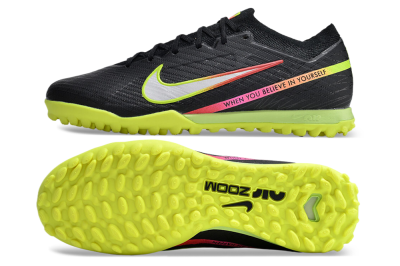Nike Air Zoom Mercurial Vapor 15 Elite TF Low-Tops Soccer Shoes - Black/Silver/Green/Red