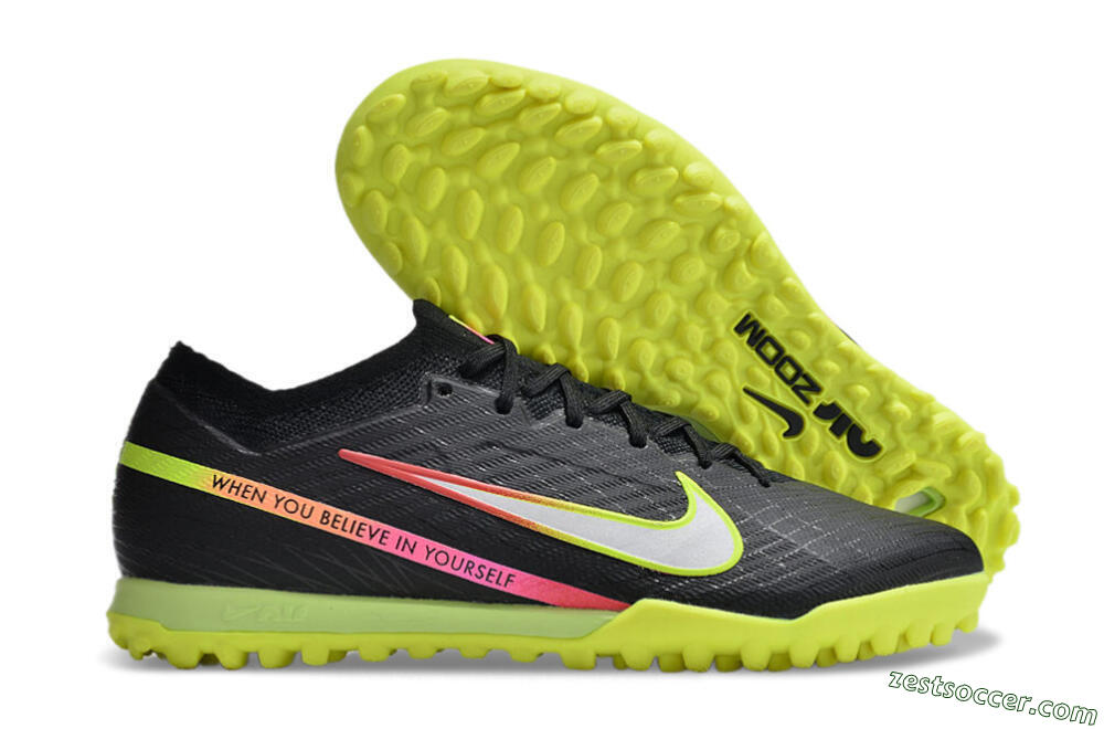 Nike Air Zoom Mercurial Vapor 15 Elite TF Low-Tops Soccer Shoes - Black/Silver/Green/Red 0