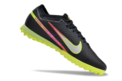 Nike Air Zoom Mercurial Vapor 15 Elite TF Low-Tops Soccer Shoes - Black/Silver/Green/Red