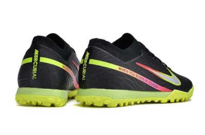 Nike Air Zoom Mercurial Vapor 15 Elite TF Low-Tops Soccer Shoes - Black/Silver/Green/Red
