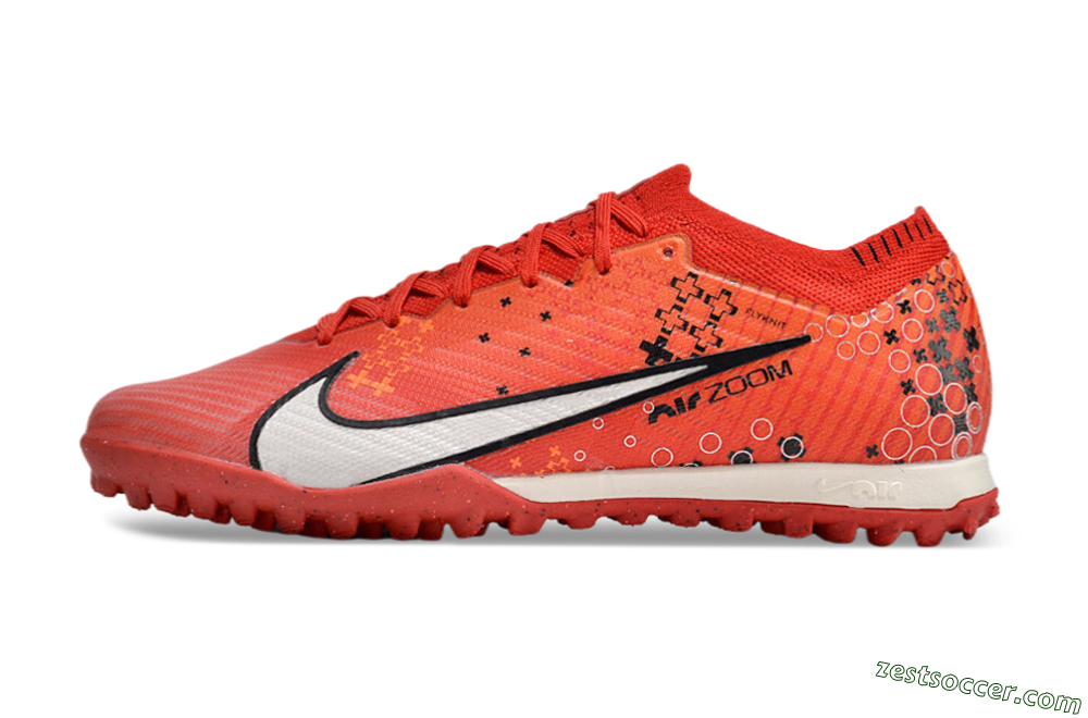 Nike Air Zoom Mercurial Vapor 15 Elite TF Low-Tops Soccer Shoes - Red/White/Black 2