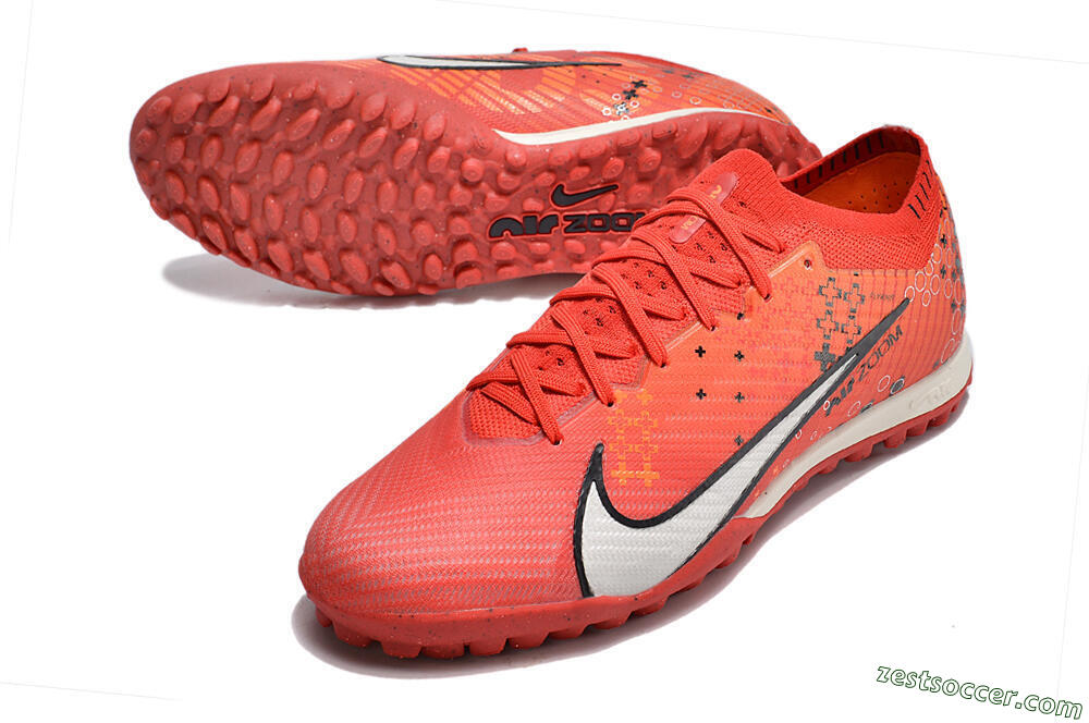 Nike Air Zoom Mercurial Vapor 15 Elite TF Low-Tops Soccer Shoes - Red/White/Black 3