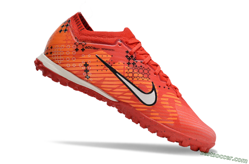 Nike Air Zoom Mercurial Vapor 15 Elite TF Low-Tops Soccer Shoes - Red/White/Black 4