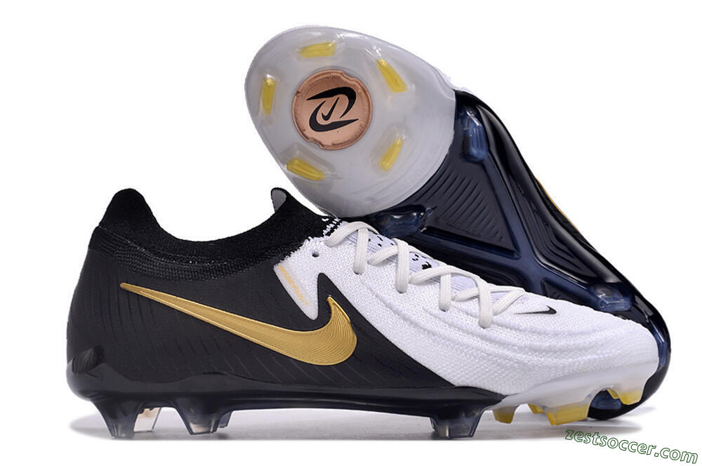 Nike Phantom Luna Elite Low FG Low-Tops Soccer Cleats - White/Black/Gold 0