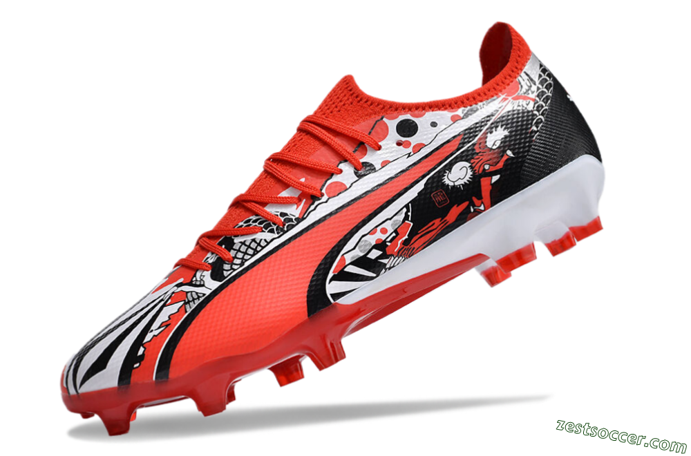 Puma Ultra Ultimate FG Low-Tops Soccer Cleats - Red/White/Black 5