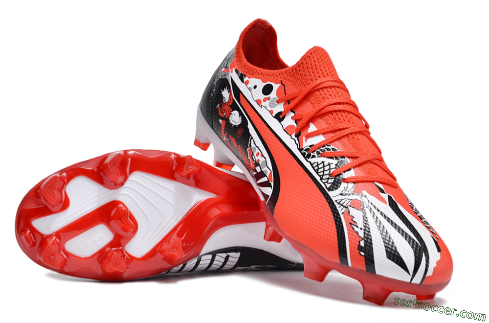 Puma Ultra Ultimate FG Low-Tops Soccer Cleats - Red/White/Black 3