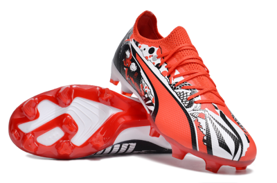 Puma Ultra Ultimate FG Low-Tops Soccer Cleats - Red/White/Black