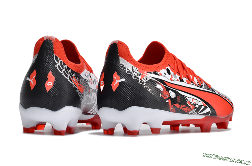 Puma Ultra Ultimate FG Low-Tops Soccer Cleats - Red/White/Black 6