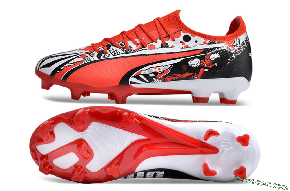 Puma Ultra Ultimate FG Low-Tops Soccer Cleats - Red/White/Black 1