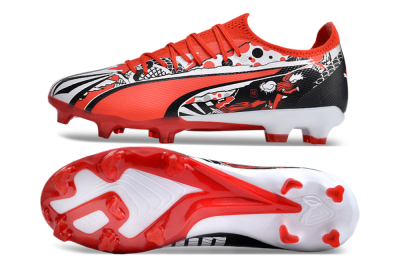 Puma Ultra Ultimate FG Low-Tops Soccer Cleats - Red/White/Black
