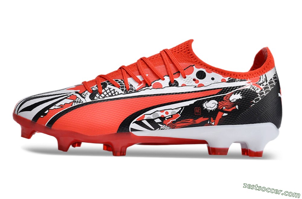 Puma Ultra Ultimate FG Low-Tops Soccer Cleats - Red/White/Black 2