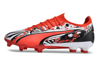 Puma Ultra Ultimate FG Low-Tops Soccer Cleats - Red/White/Black