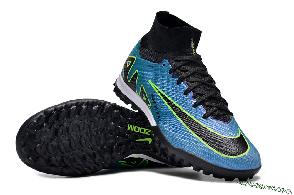 Nike Air Zoom Mercurial Superfly 9 Elite TF High-Tops Soccer Shoes - Blue/Yellow/Black 1