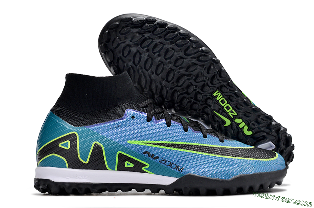 Nike Air Zoom Mercurial Superfly 9 Elite TF High-Tops Soccer Shoes - Blue/Yellow/Black 0