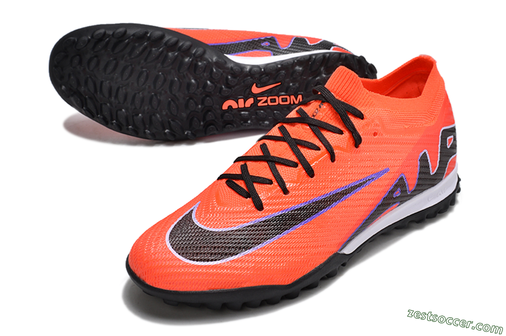 Nike Air Zoom Mercurial Vapor 15 Elite TF Low-Tops Soccer Shoes - Red/Purple/Black 3
