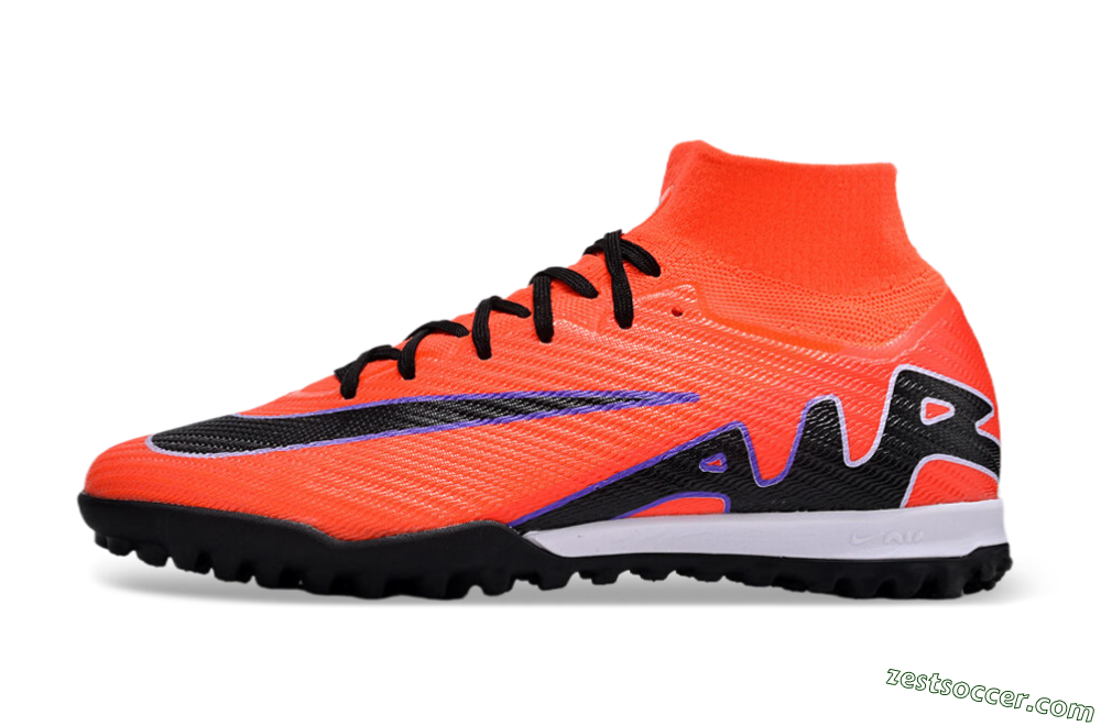 Nike Air Zoom Mercurial Superfly 9 Elite TF High-Tops Soccer Shoes - Red/Purple/Black 2