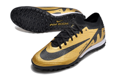 Nike Air Zoom Mercurial Vapor 15 Elite TF Low-Tops Soccer Shoes - Gold/Black/White