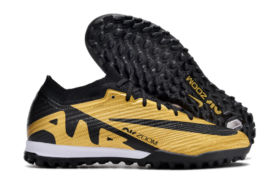 Nike Air Zoom Mercurial Vapor 15 Elite TF Low-Tops Soccer Shoes - Gold/Black/White