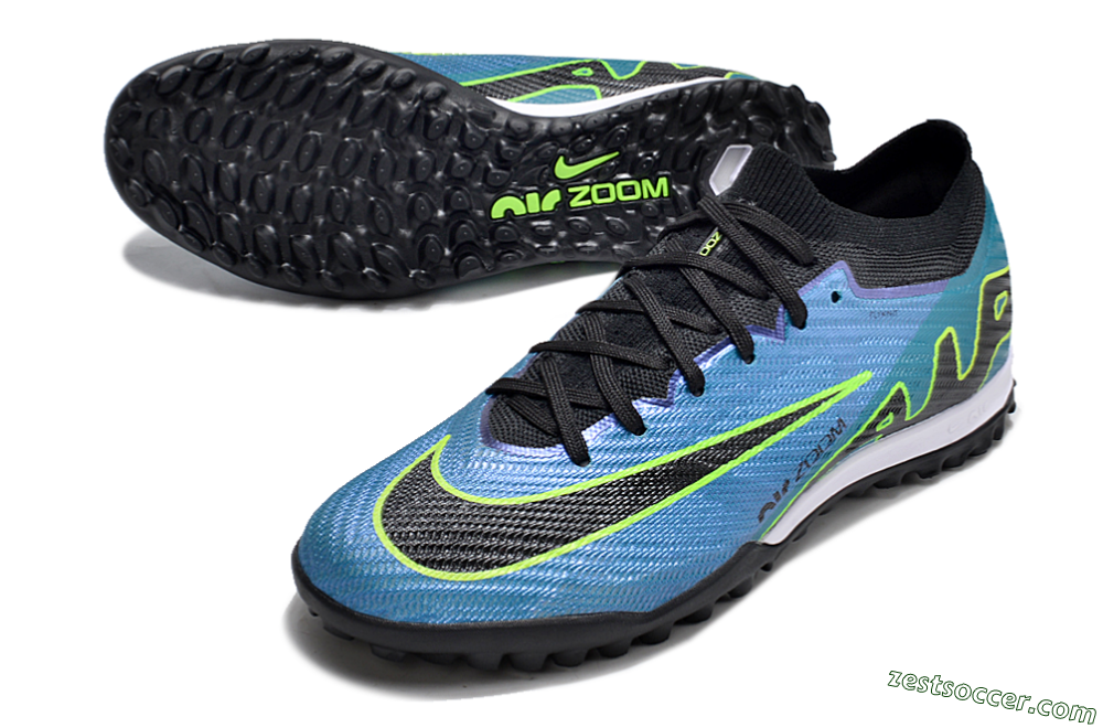 Nike Air Zoom Mercurial Vapor 15 Elite TF Low-Tops Soccer Shoes - Blue/Yellow/Black 3