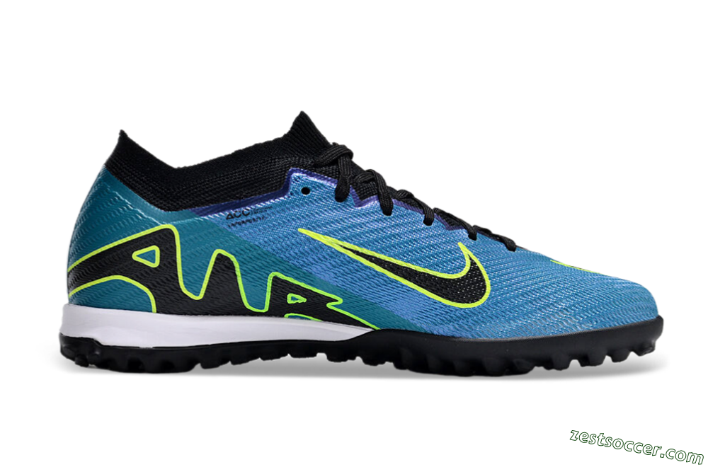 Nike Air Zoom Mercurial Vapor 15 Elite TF Low-Tops Soccer Shoes - Blue/Yellow/Black 5