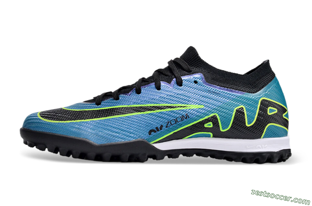 Nike Air Zoom Mercurial Vapor 15 Elite TF Low-Tops Soccer Shoes - Blue/Yellow/Black 2