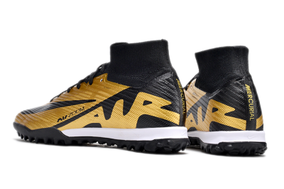 Nike Air Zoom Mercurial Superfly 9 Elite TF High-Tops Soccer Shoes - Gold/Black/White