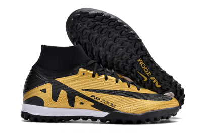 Nike Air Zoom Mercurial Superfly 9 Elite TF High-Tops Soccer Shoes - Gold/Black/White