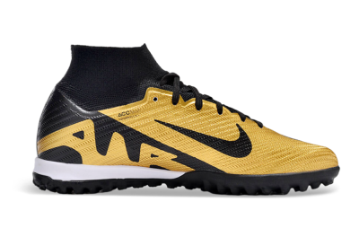 Nike Air Zoom Mercurial Superfly 9 Elite TF High-Tops Soccer Shoes - Gold/Black/White