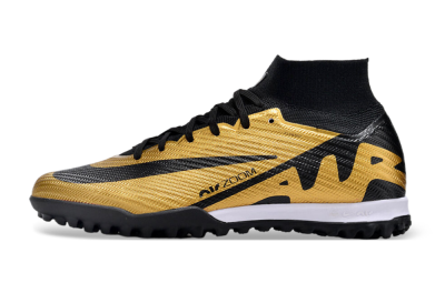 Nike Air Zoom Mercurial Superfly 9 Elite TF High-Tops Soccer Shoes - Gold/Black/White