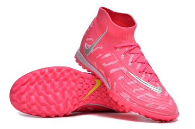 Nike Phantom Luna 2 Elite TF High-Tops Soccer Shoes - Pink/Silver/White