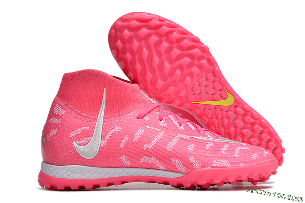 Nike Phantom Luna 2 Elite TF High-Tops Soccer Shoes - Pink/Silver/White 0