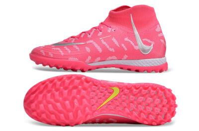 Nike Phantom Luna 2 Elite TF High-Tops Soccer Shoes - Pink/Silver/White