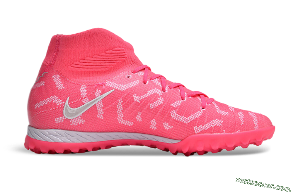Nike Phantom Luna 2 Elite TF High-Tops Soccer Shoes - Pink/Silver/White 4