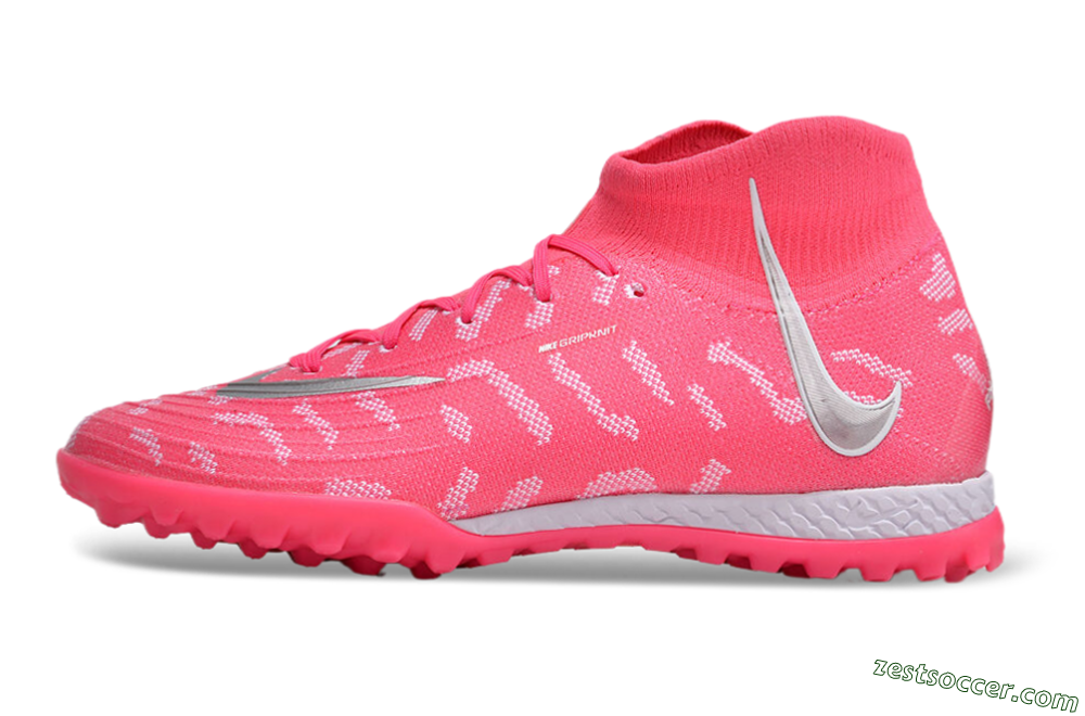 Nike Phantom Luna 2 Elite TF High-Tops Soccer Shoes - Pink/Silver/White 2
