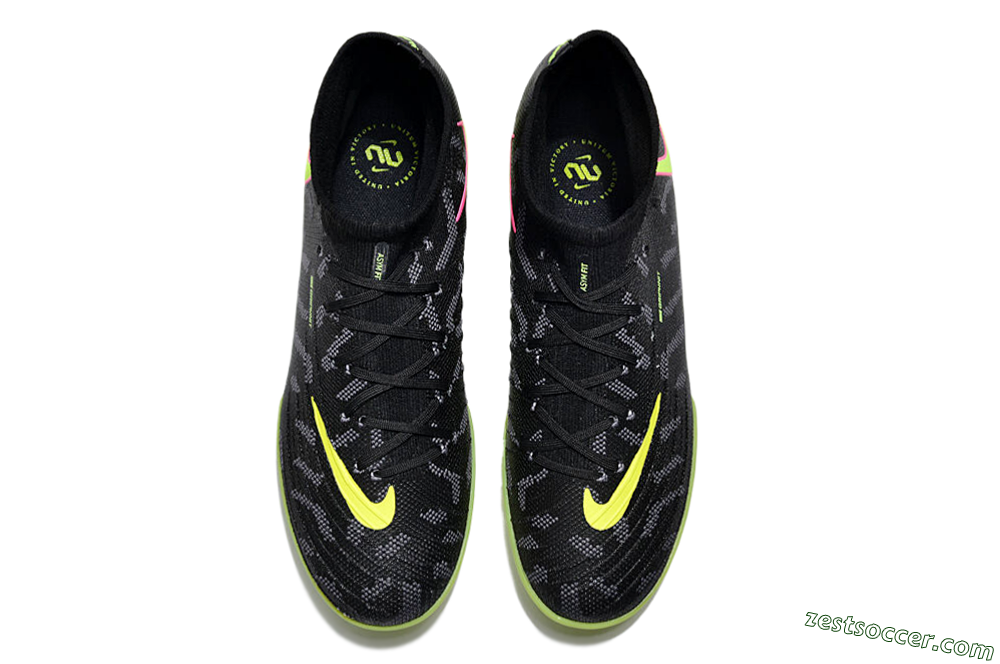 Nike Phantom Luna 2 Elite TF High-Tops Soccer Shoes - Black/Yellow/Pink 5