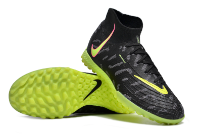 Nike Phantom Luna 2 Elite TF High-Tops Soccer Shoes - Black/Yellow/Pink