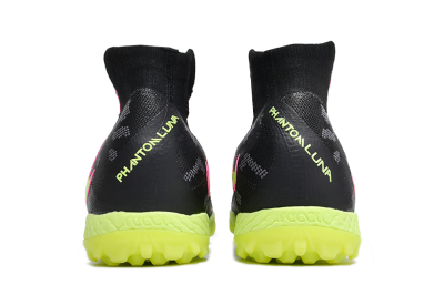 Nike Phantom Luna 2 Elite TF High-Tops Soccer Shoes - Black/Yellow/Pink