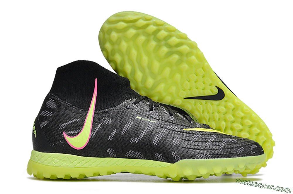 Nike Phantom Luna 2 Elite TF High-Tops Soccer Shoes - Black/Yellow/Pink 0