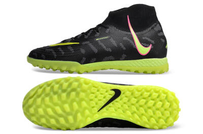 Nike Phantom Luna 2 Elite TF High-Tops Soccer Shoes - Black/Yellow/Pink