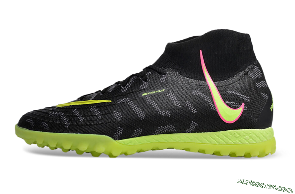 Nike Phantom Luna 2 Elite TF High-Tops Soccer Shoes - Black/Yellow/Pink 2