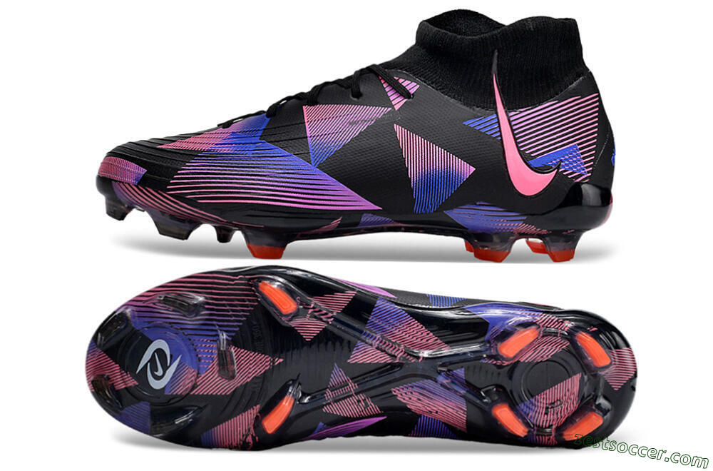 Nike Phantom Luna Elite FG High-Tops Soccer Cleats - Black/Pink/Blue/Orange 1