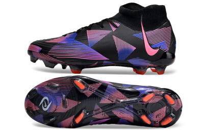 Nike Phantom Luna Elite FG High-Tops Soccer Cleats - Black/Pink/Blue/Orange