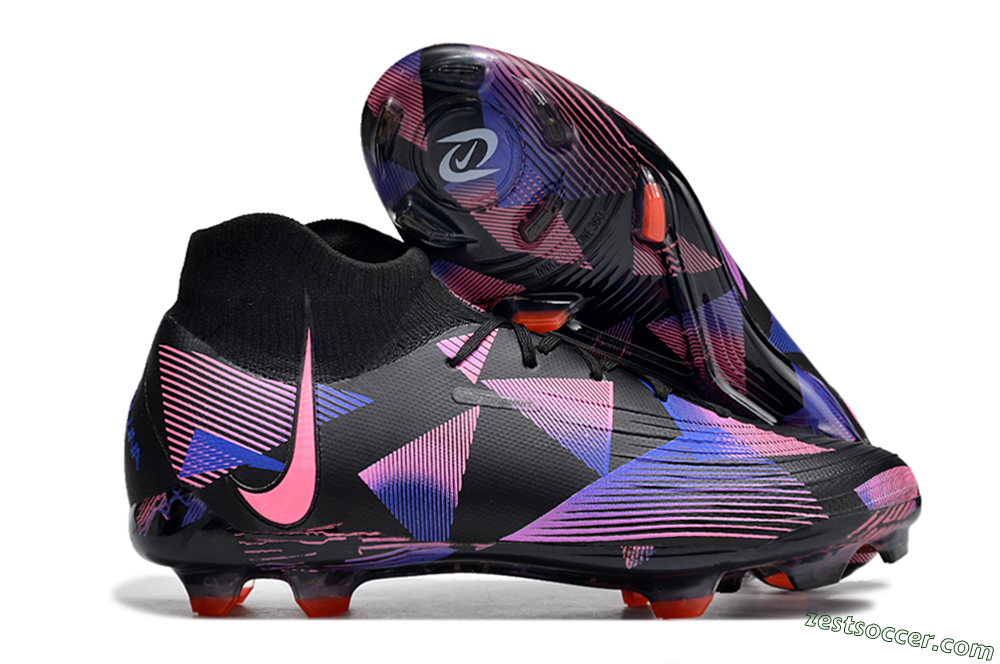 Nike Phantom Luna Elite FG High-Tops Soccer Cleats - Black/Pink/Blue/Orange 0