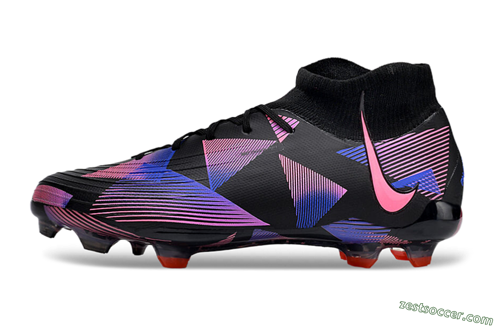 Nike Phantom Luna Elite FG High-Tops Soccer Cleats - Black/Pink/Blue/Orange 2