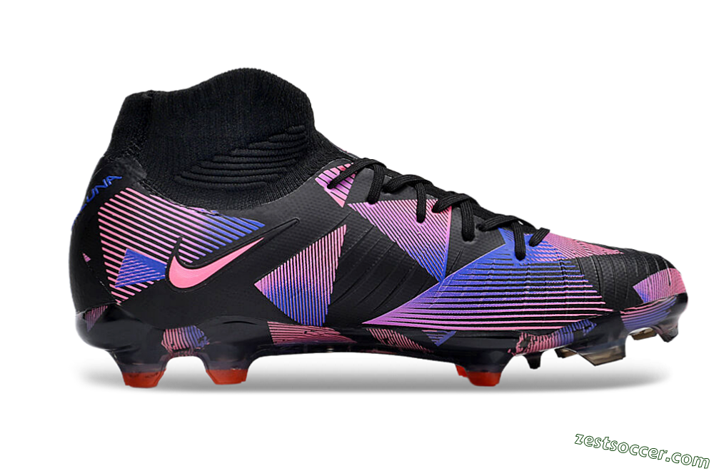 Nike Phantom Luna Elite FG High-Tops Soccer Cleats - Black/Pink/Blue/Orange 4