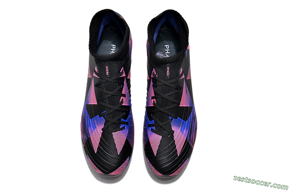 Nike Phantom Luna Elite FG High-Tops Soccer Cleats - Black/Pink/Blue/Orange 5