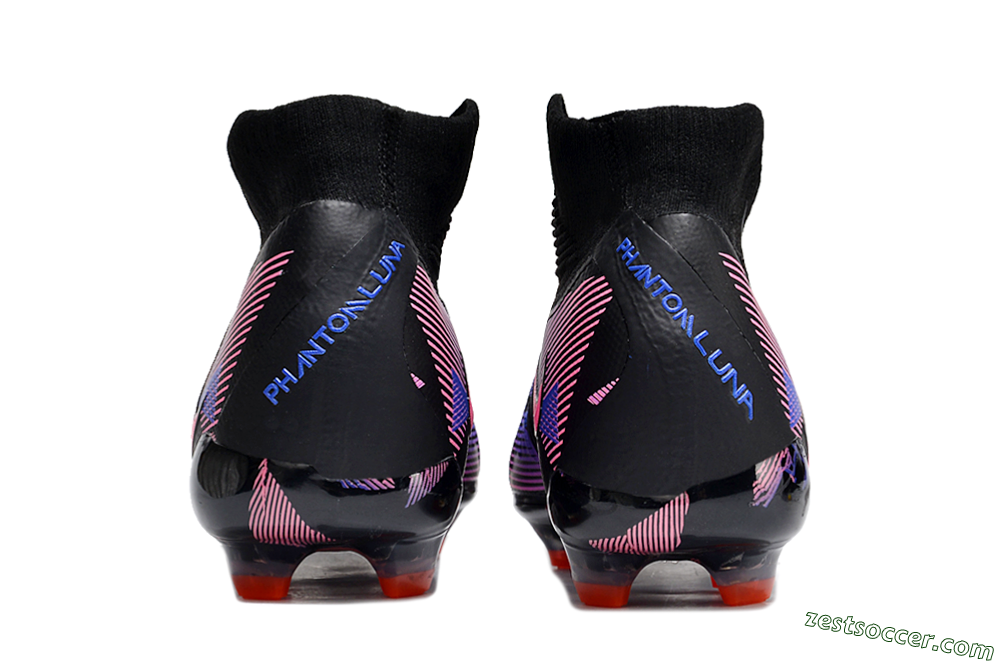 Nike Phantom Luna Elite FG High-Tops Soccer Cleats - Black/Pink/Blue/Orange 6